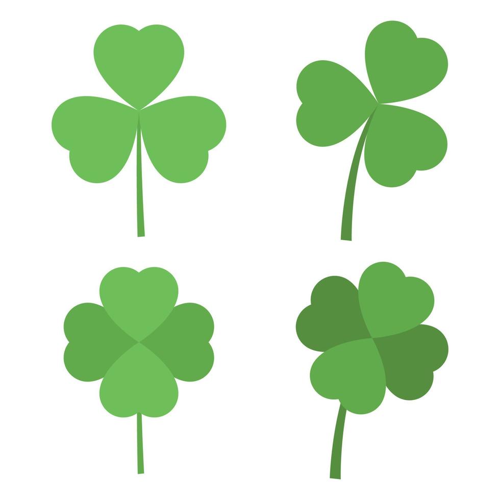 Clover Leaves Flat Green Collection vector