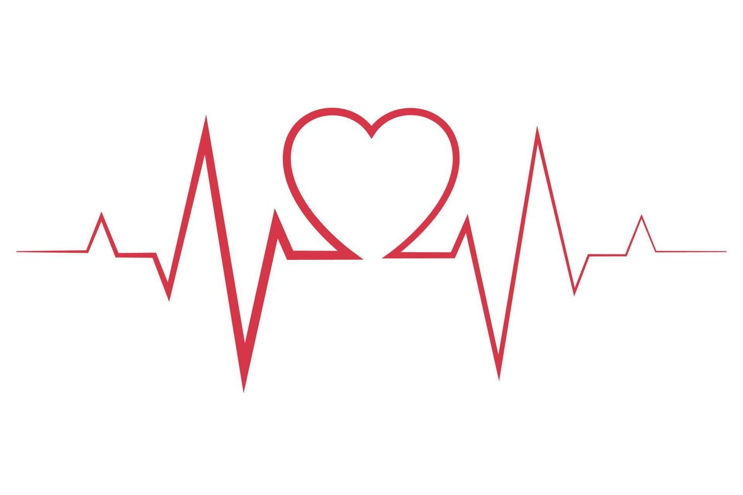 Hand Drawn Ecg Line Heartbeat Middle Heart vector
