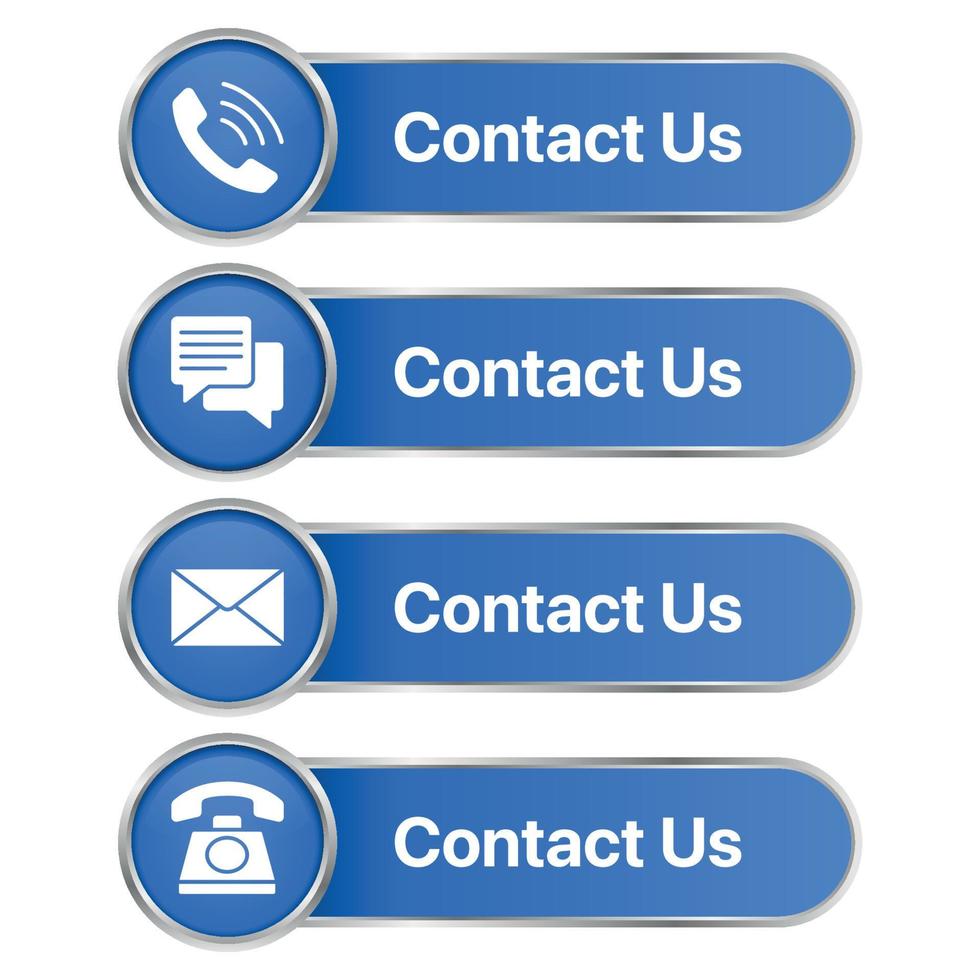 Four Gradient Contact Us Long Buttons vector