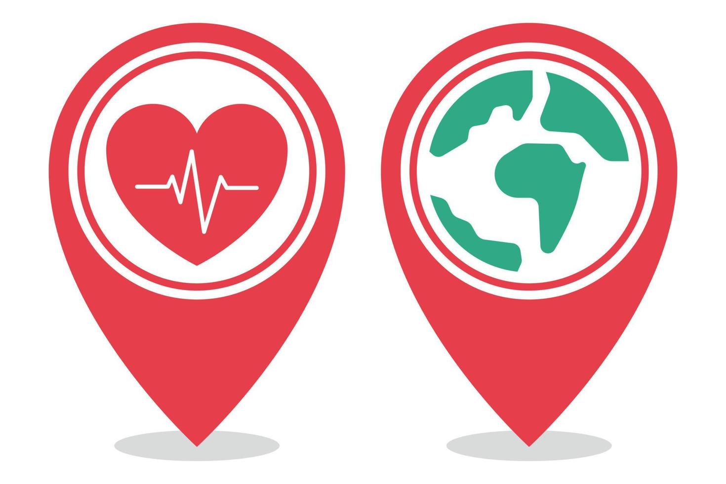 Location Pin With Healthy Heart vector