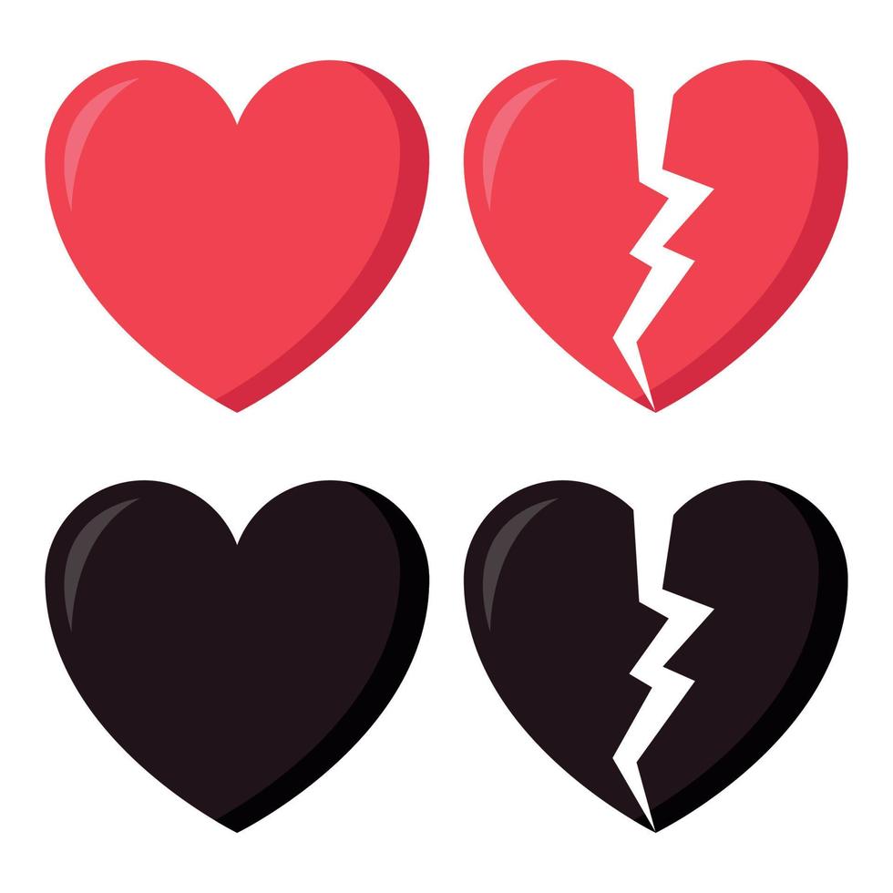 Heart And Broken Heart vector