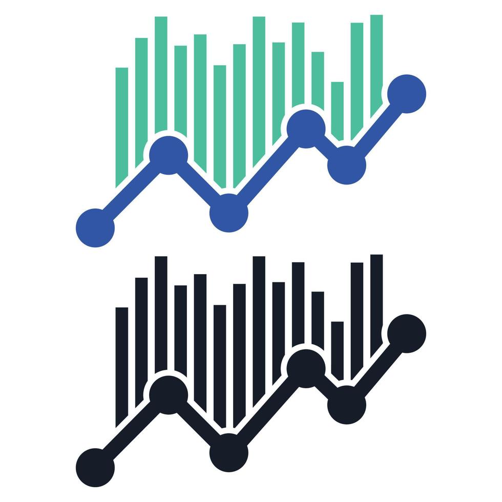 aumento de gráfico de barras en estilos planos y de glifo vector