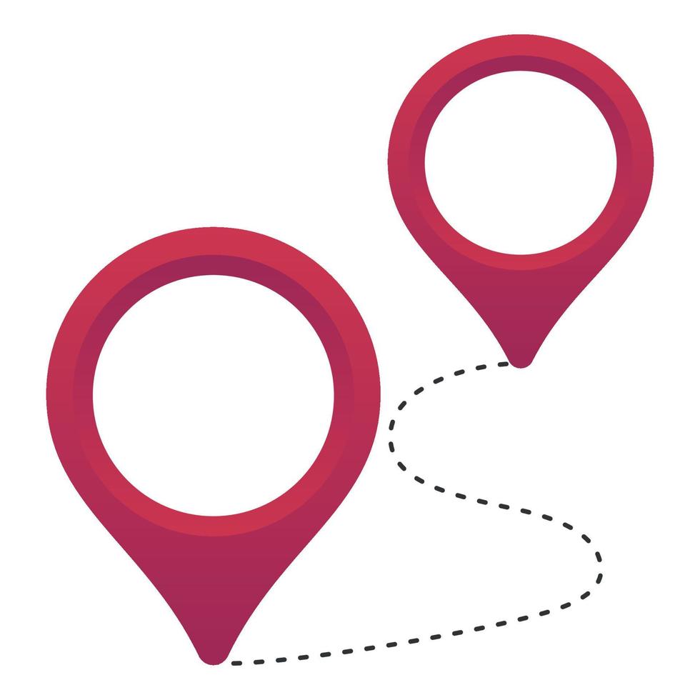 Location Pins Gradient Route vector