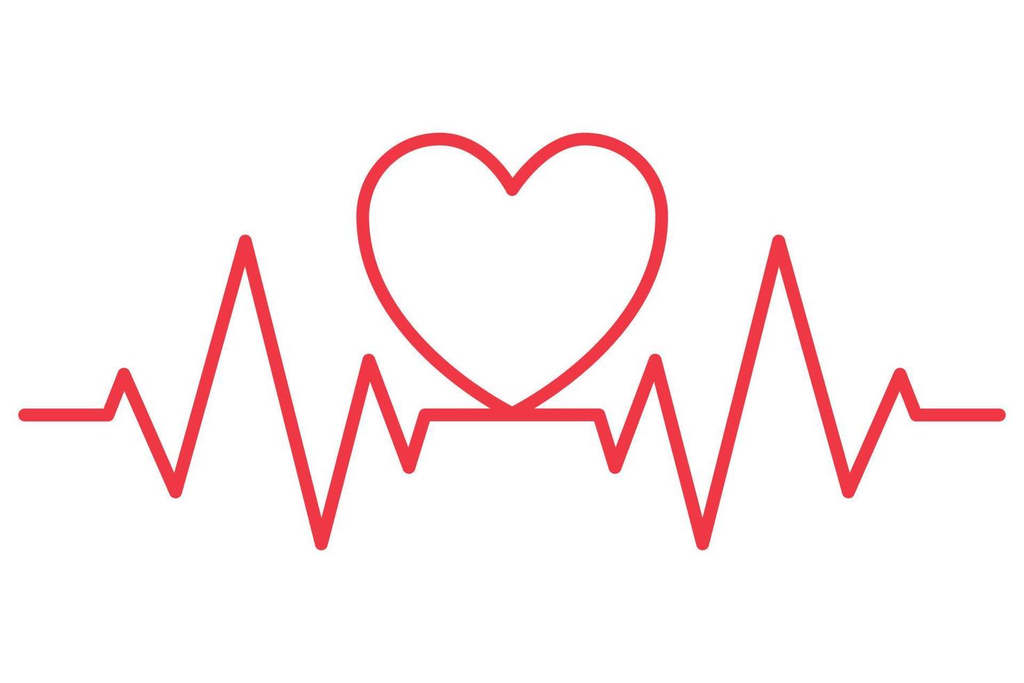 Ecg Heartbeat And Heart Line vector