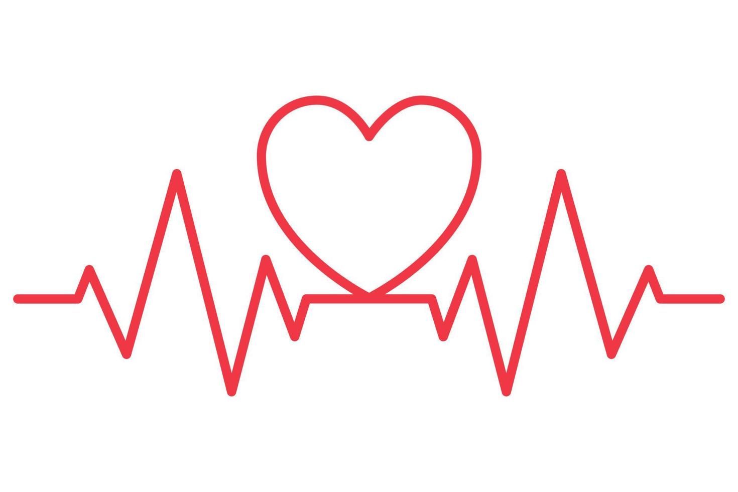 Ecg Heartbeat And Heart Line vector