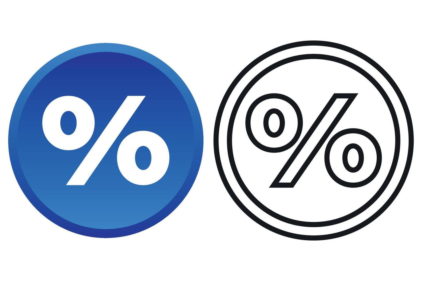 Percentage Sign Shape Gradient And Glyph Circle vector