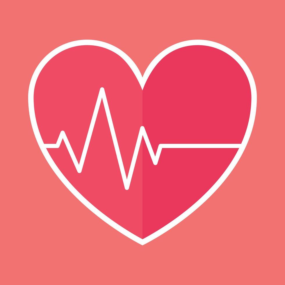 Heart With Ecg Line Heartbeat Sticker vector
