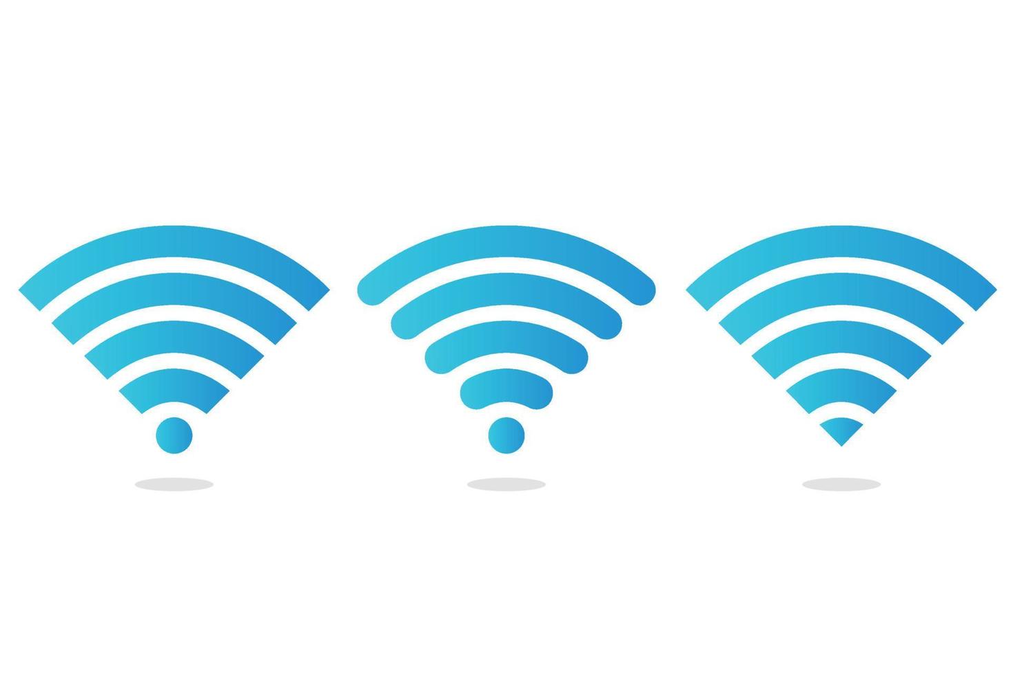Set Of Three Wifi Signal Signs vector