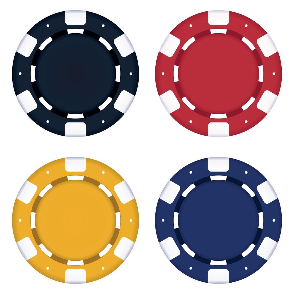 Set Of Four Poker Chips vector