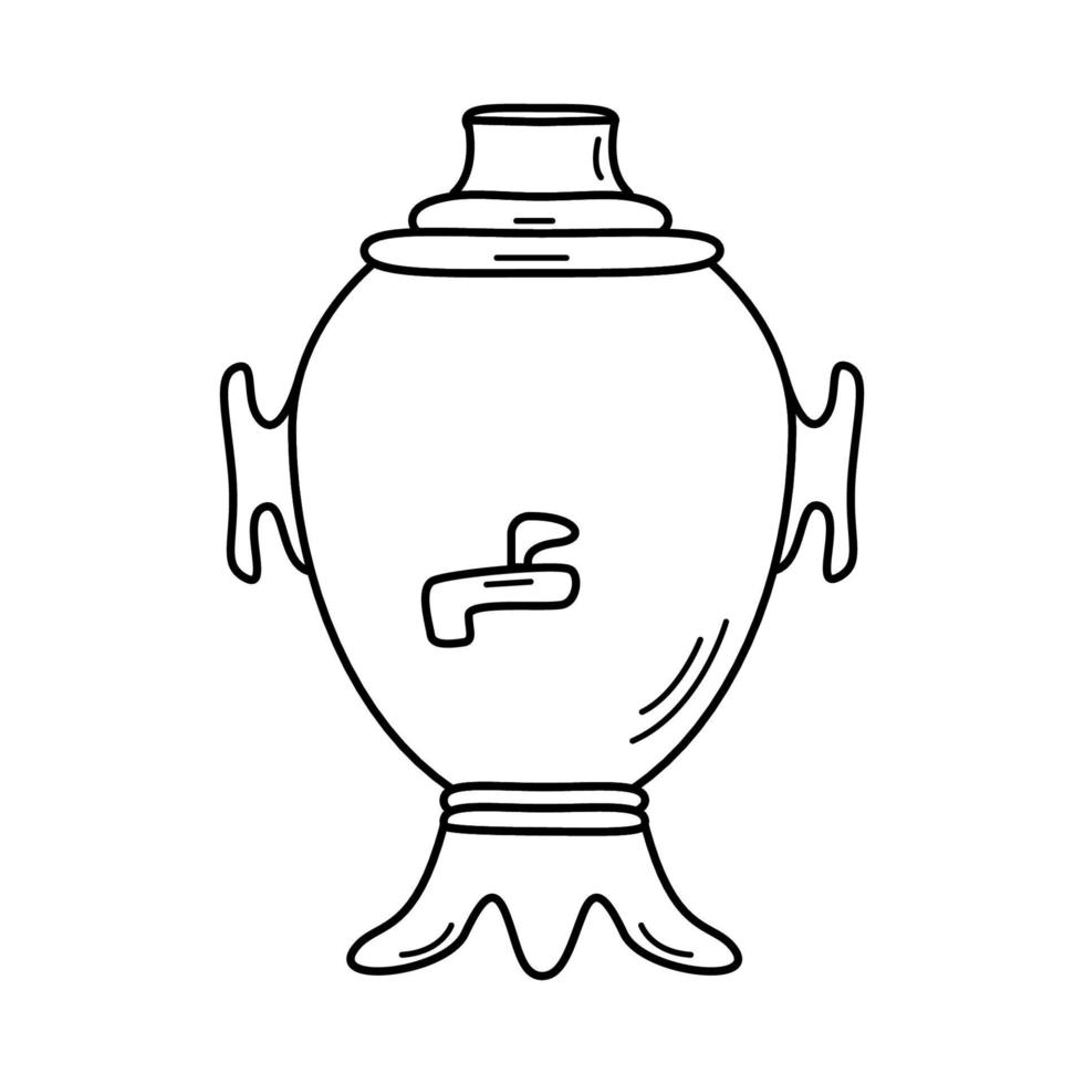 Samovar is a traditional Russian kettle for boiling water. samovar icon vector illustration.