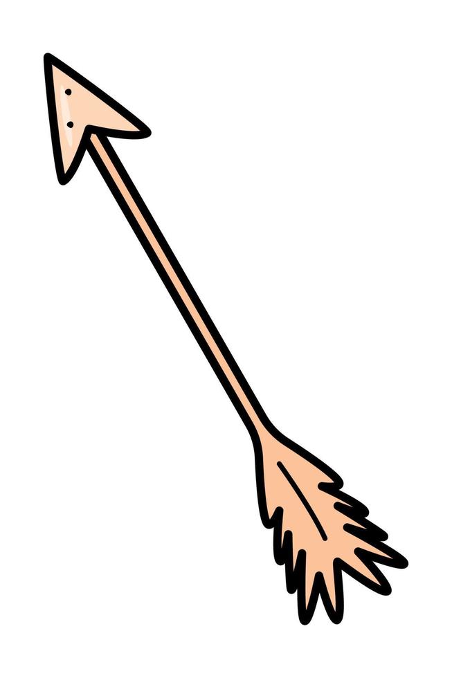 Cupid's arrow icon, vector doodle illustration sticker.