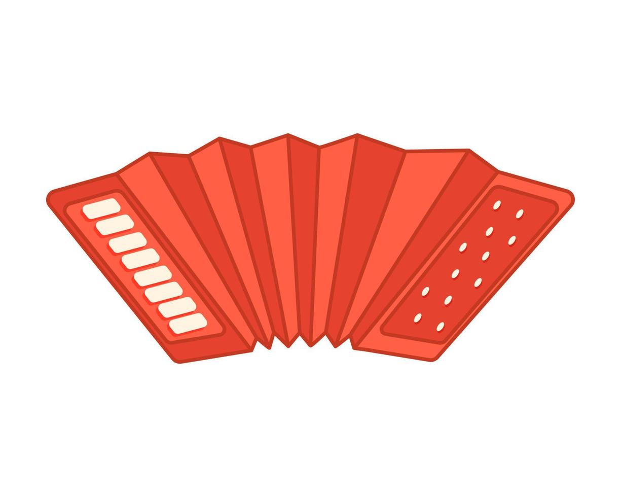 Accordion icon vector illustration. Musical instrument, national folk music.