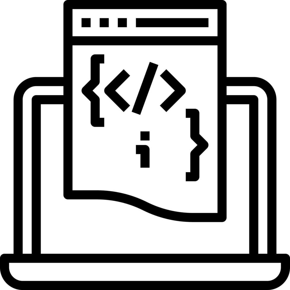 programing modern line style icon vector