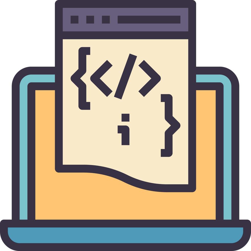 icono de estilo de línea moderna de programación vector