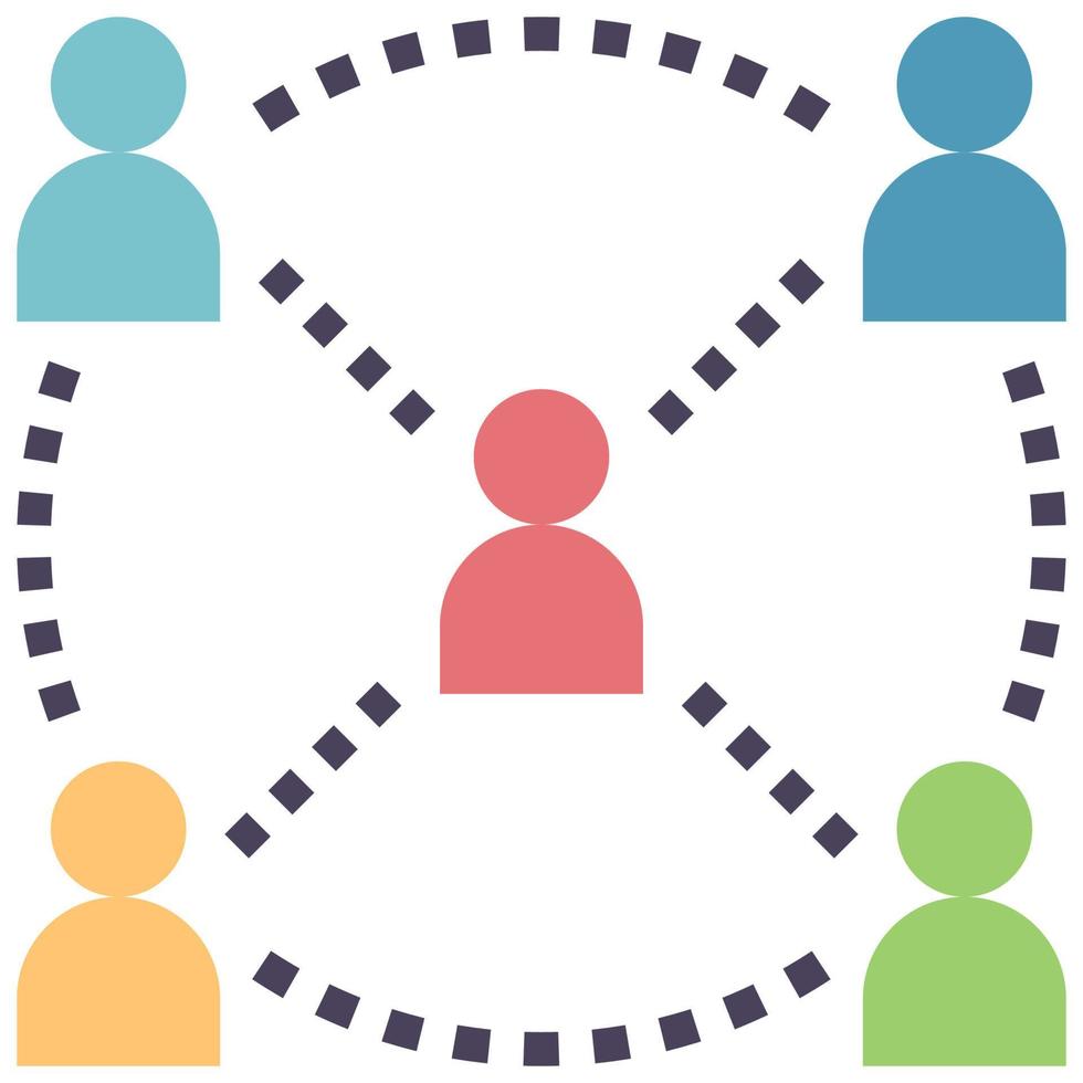 networking flat style icon vector