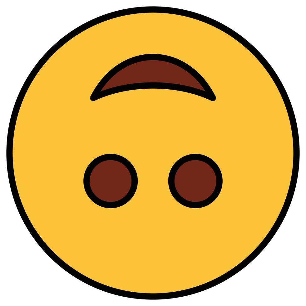 Filled color outline icon for emoji face. vector