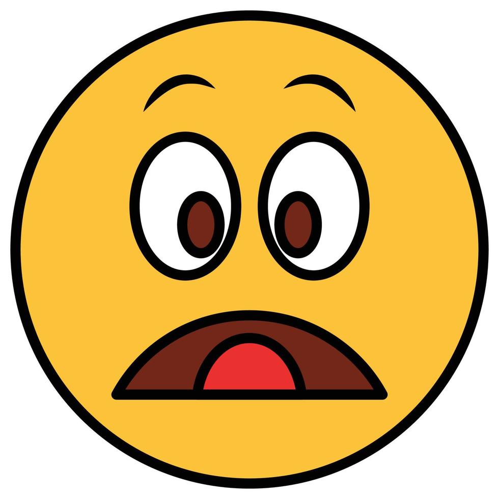 Filled color outline icon for emoji face. vector