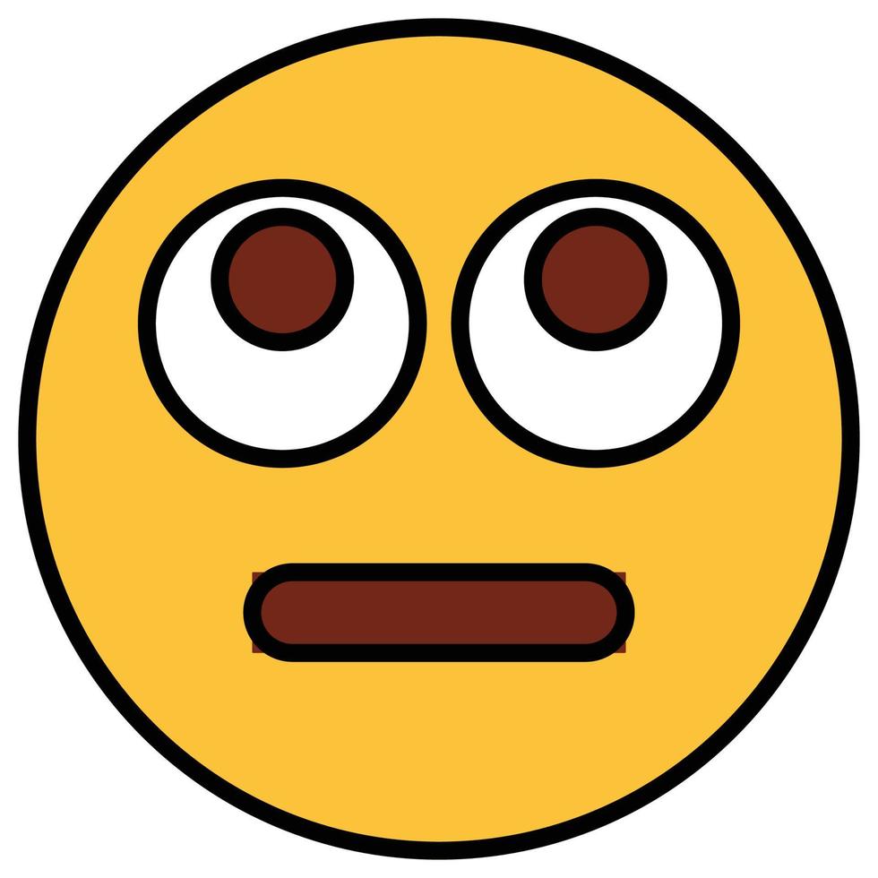 Filled color outline icon for emoji face. vector