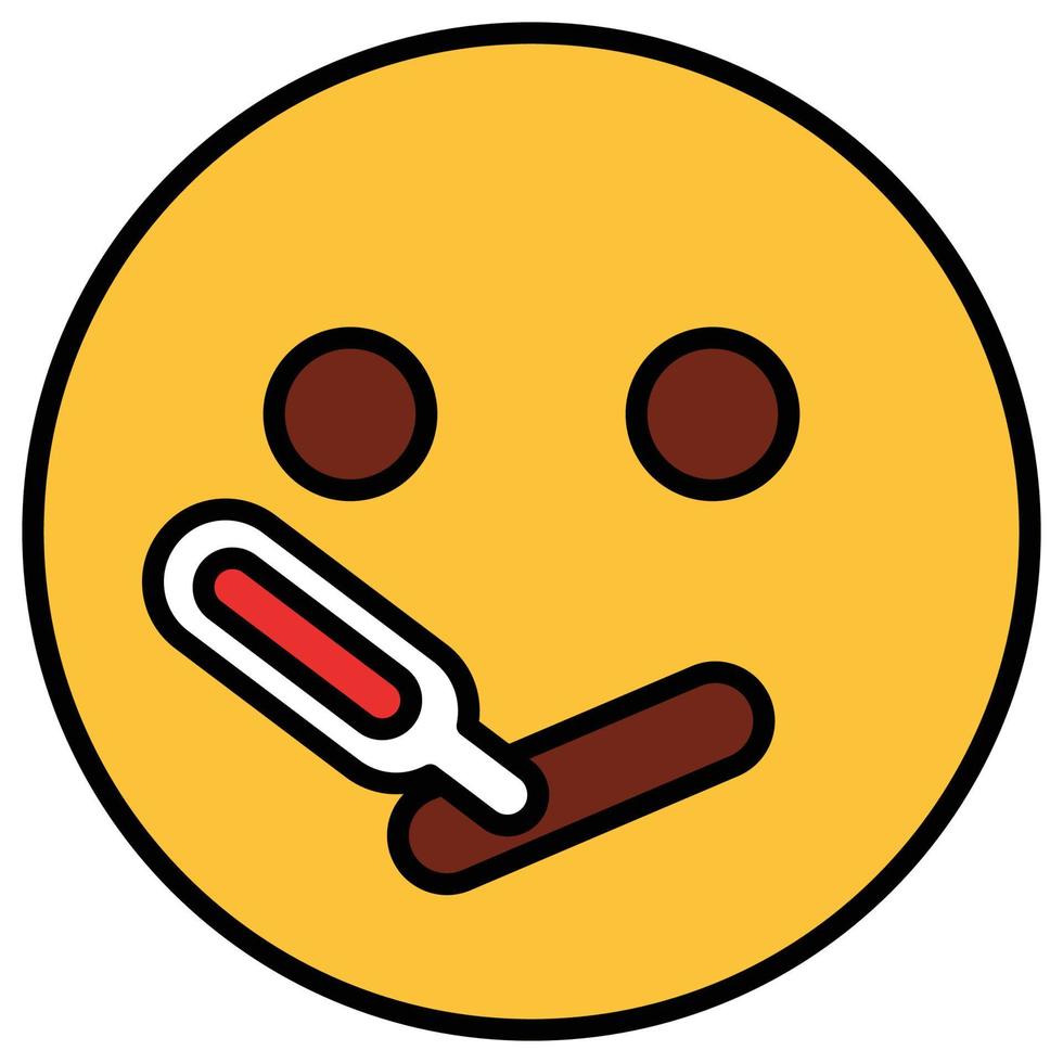 Filled color outline icon for emoji face. vector