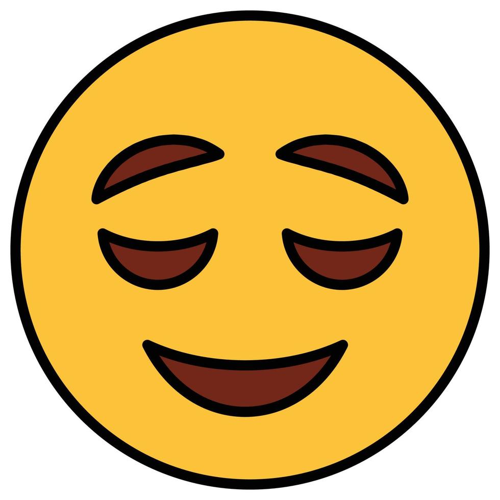Filled color outline icon for emoji face. vector