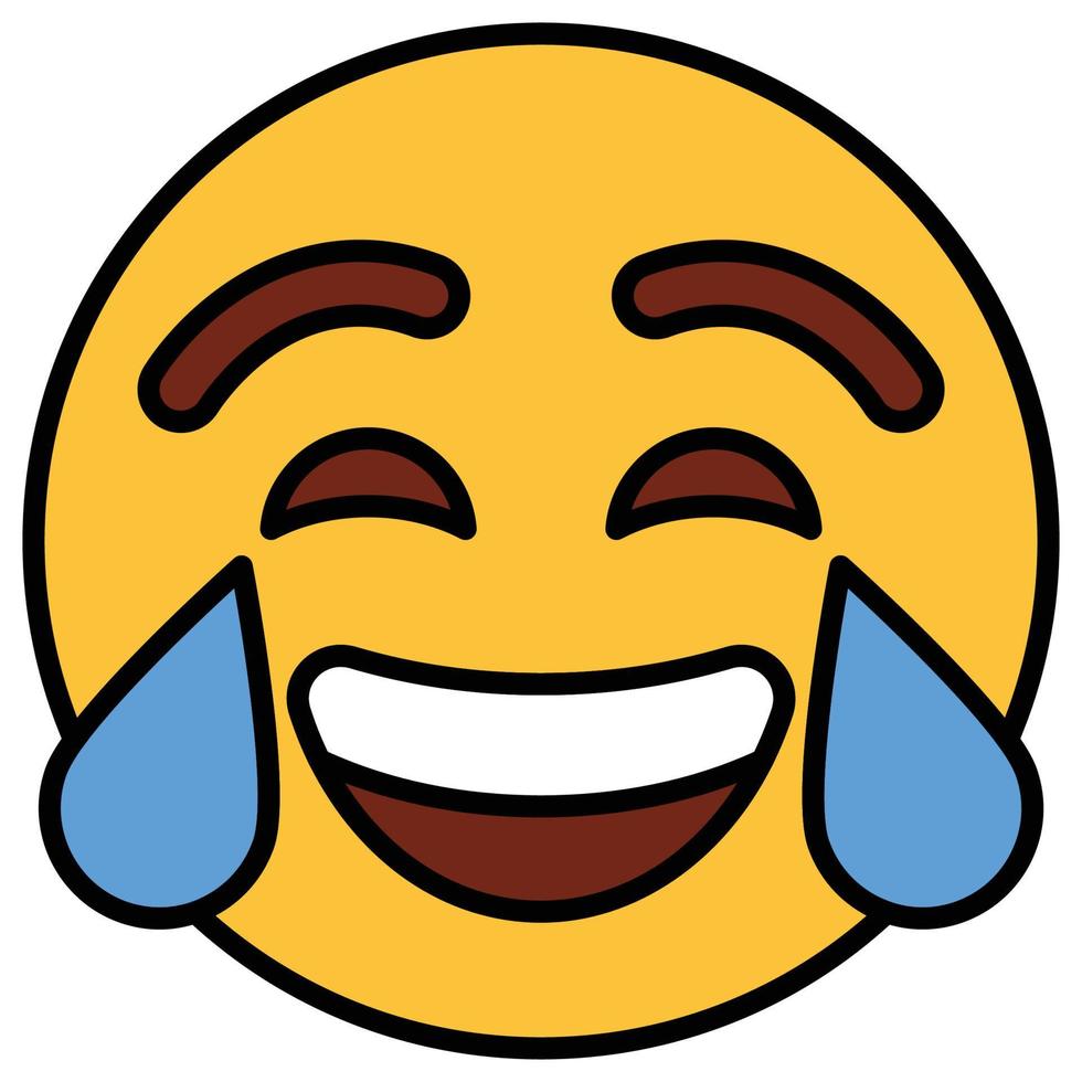 Filled color outline icon for emoji face. vector