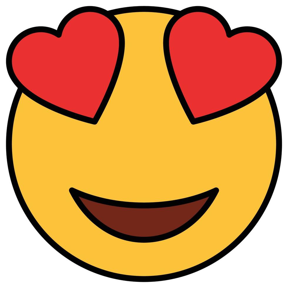Filled color outline icon for emoji face. vector
