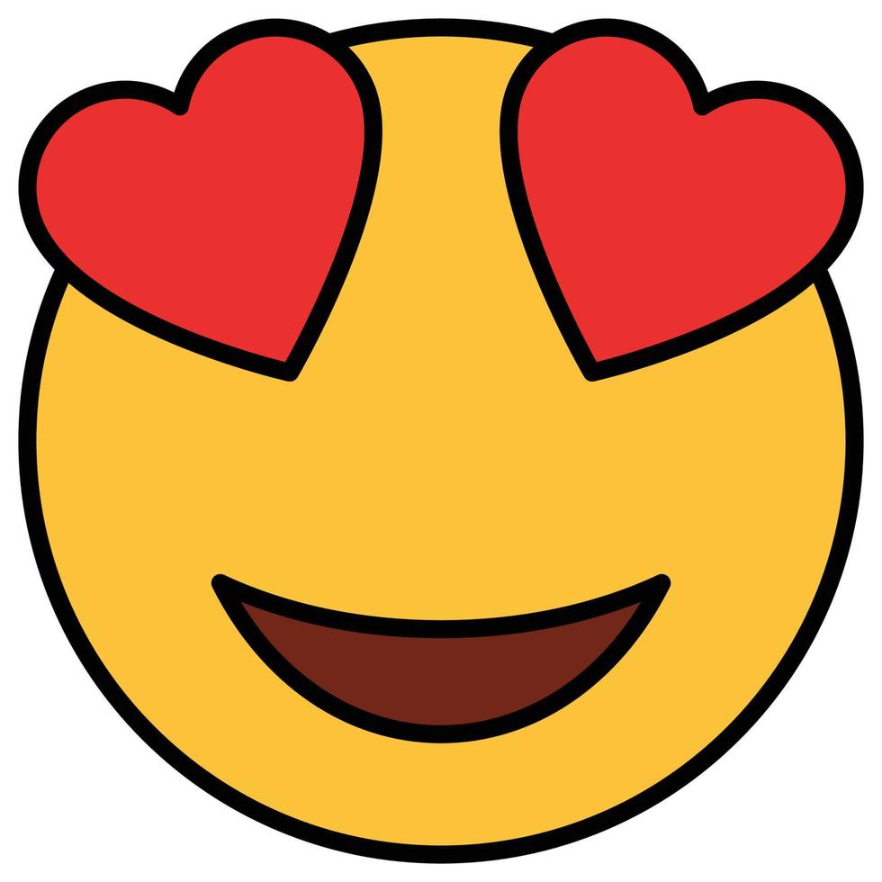 Filled color outline icon for emoji face. vector