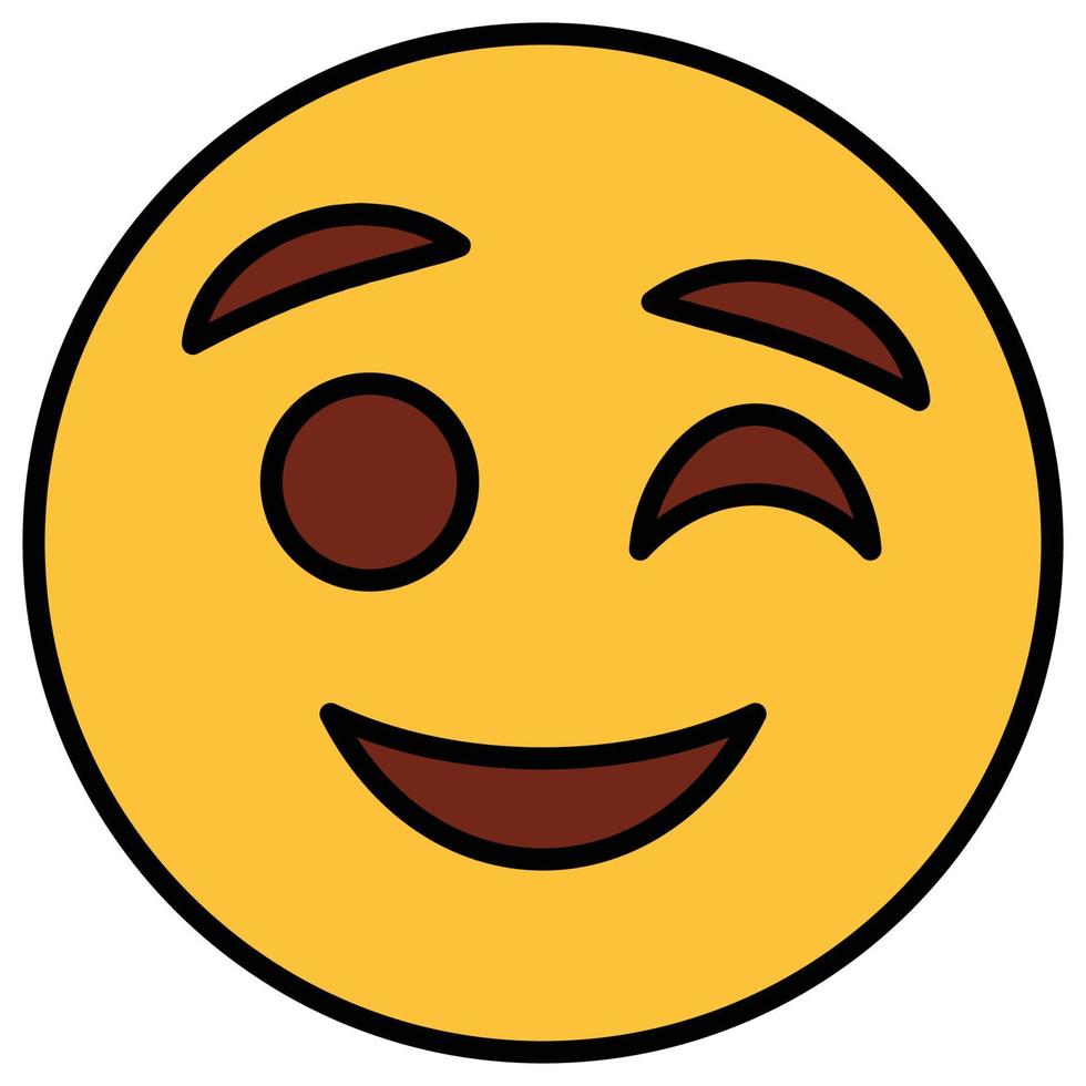 icono de contorno de color relleno para cara emoji. vector