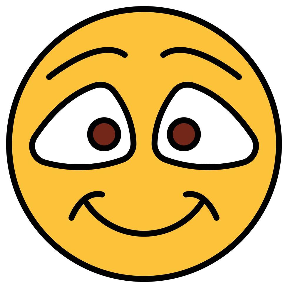 Filled color outline icon for emoji face. vector