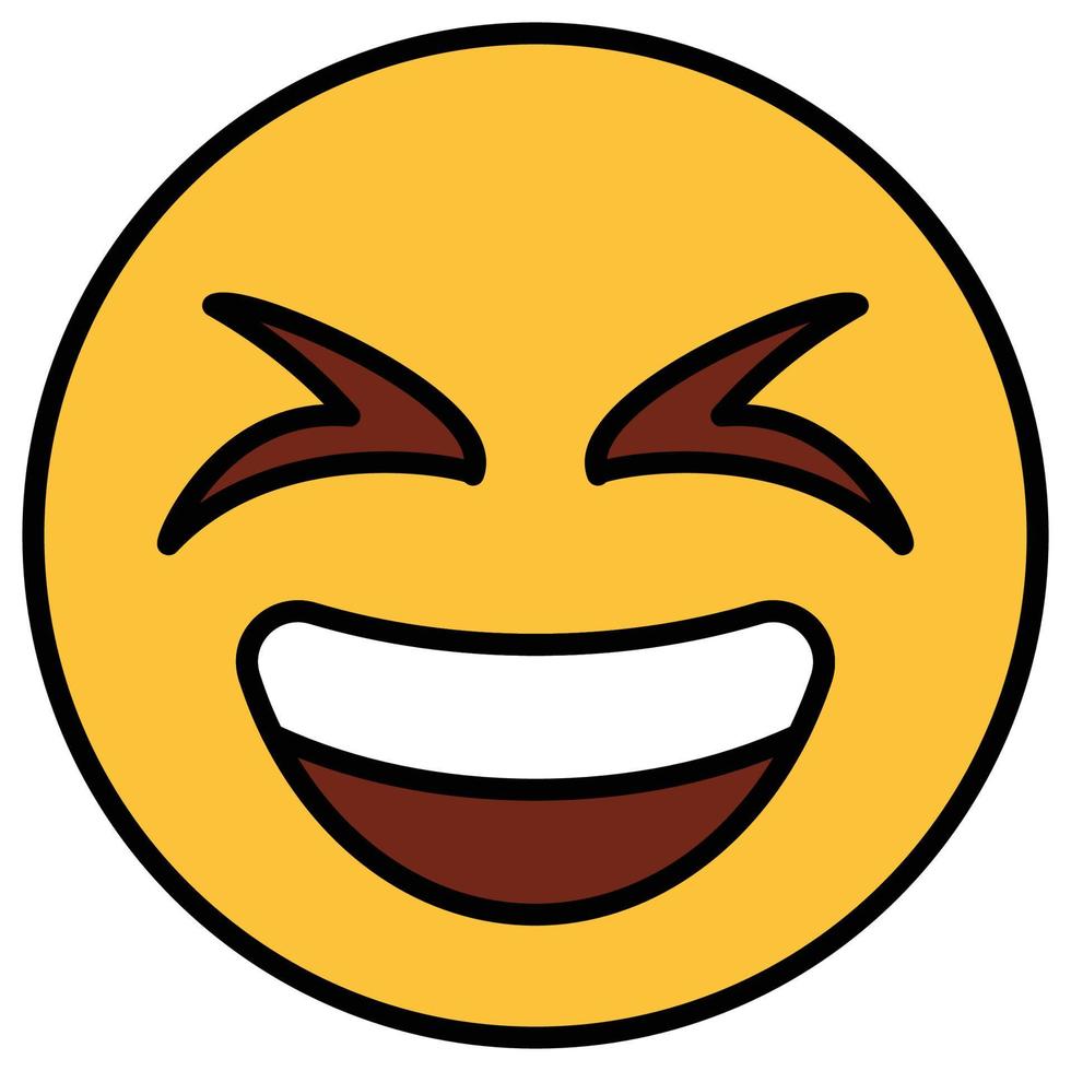 Filled color outline icon for emoji face. vector