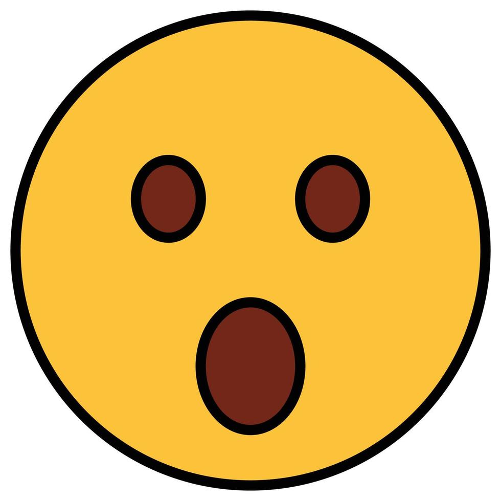 Filled color outline icon for emoji face. vector