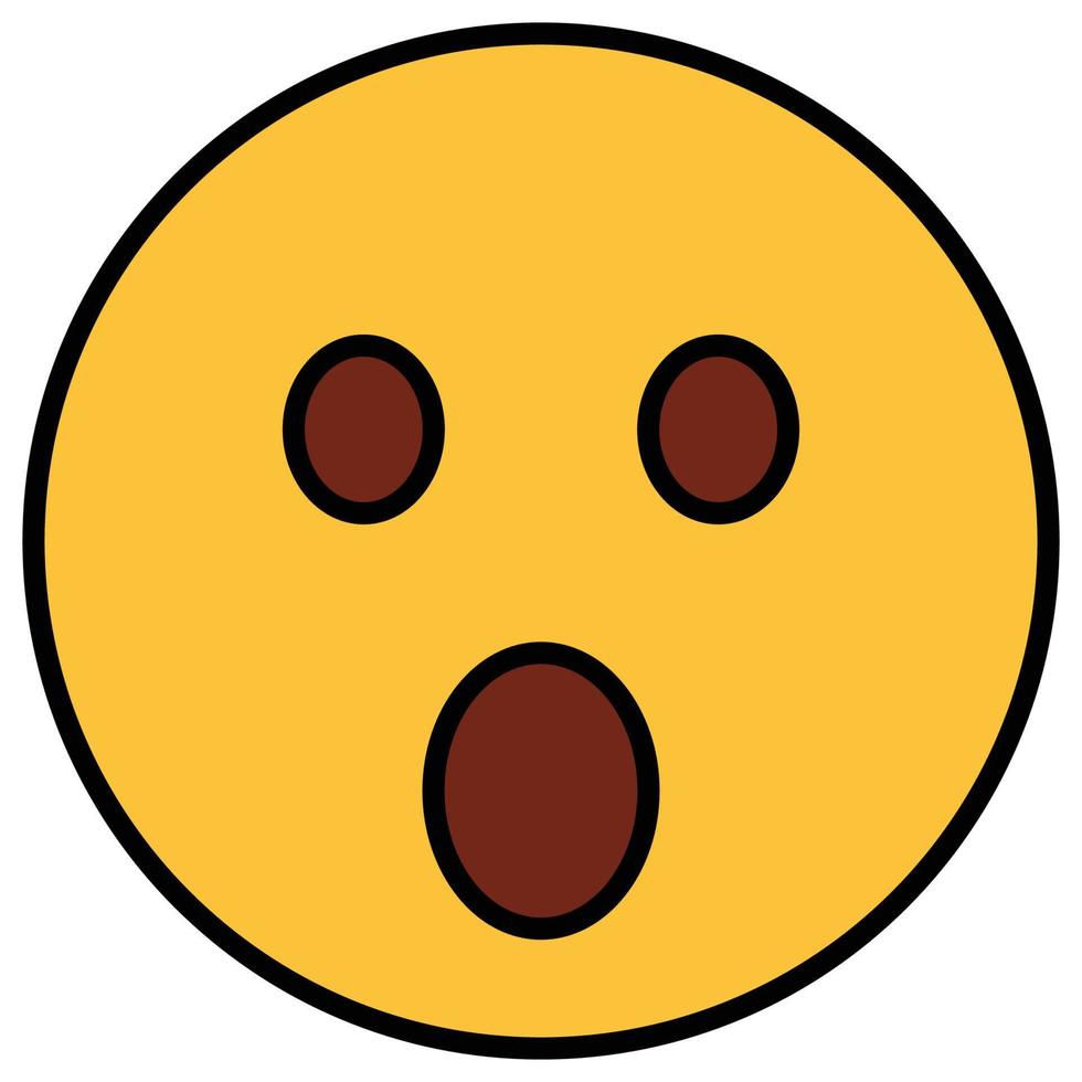 Filled color outline icon for emoji face. vector