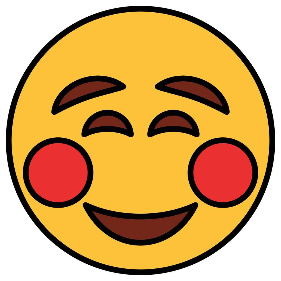 Filled color outline icon for emoji face. vector