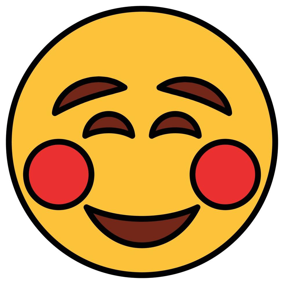 Filled color outline icon for emoji face. vector