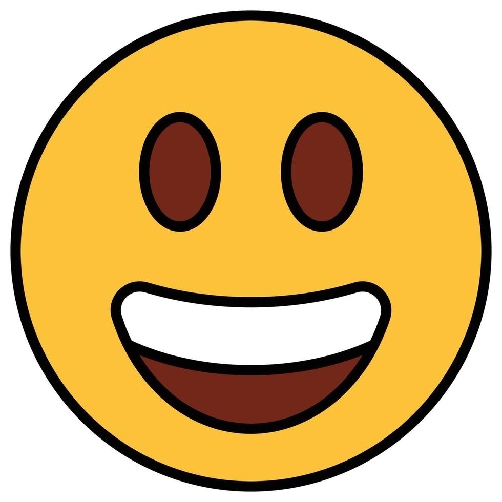 Filled color outline icon for emoji face. vector