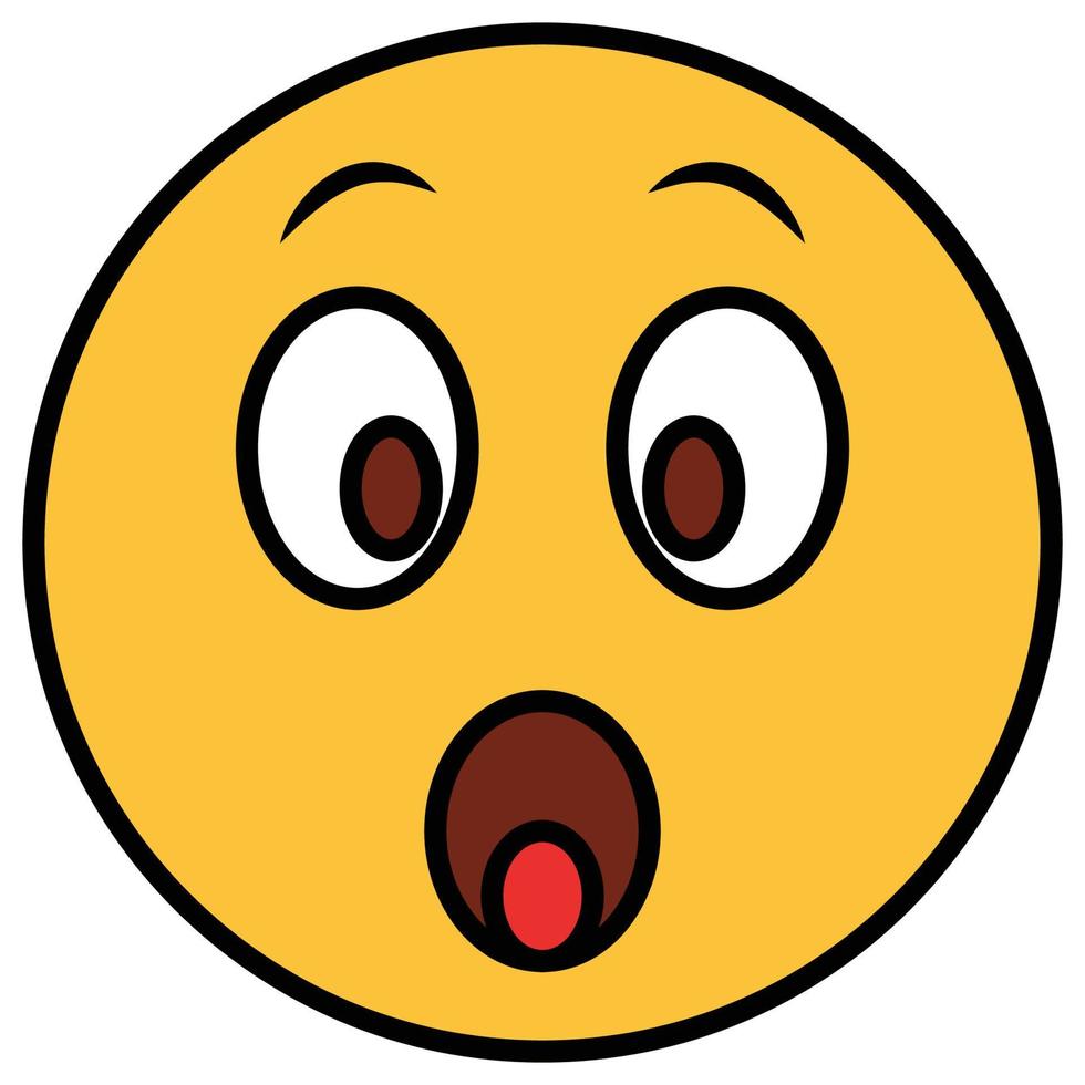 Filled color outline icon for emoji face. vector