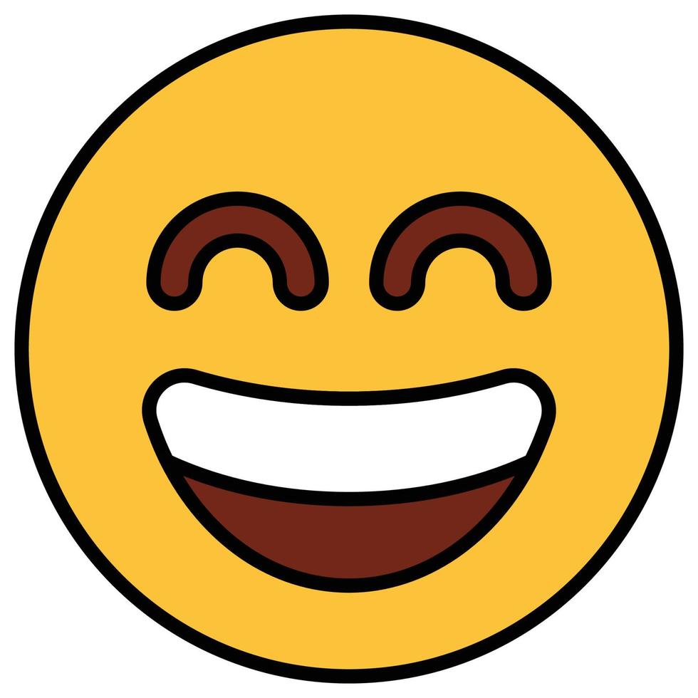 Filled color outline icon for emoji face. vector