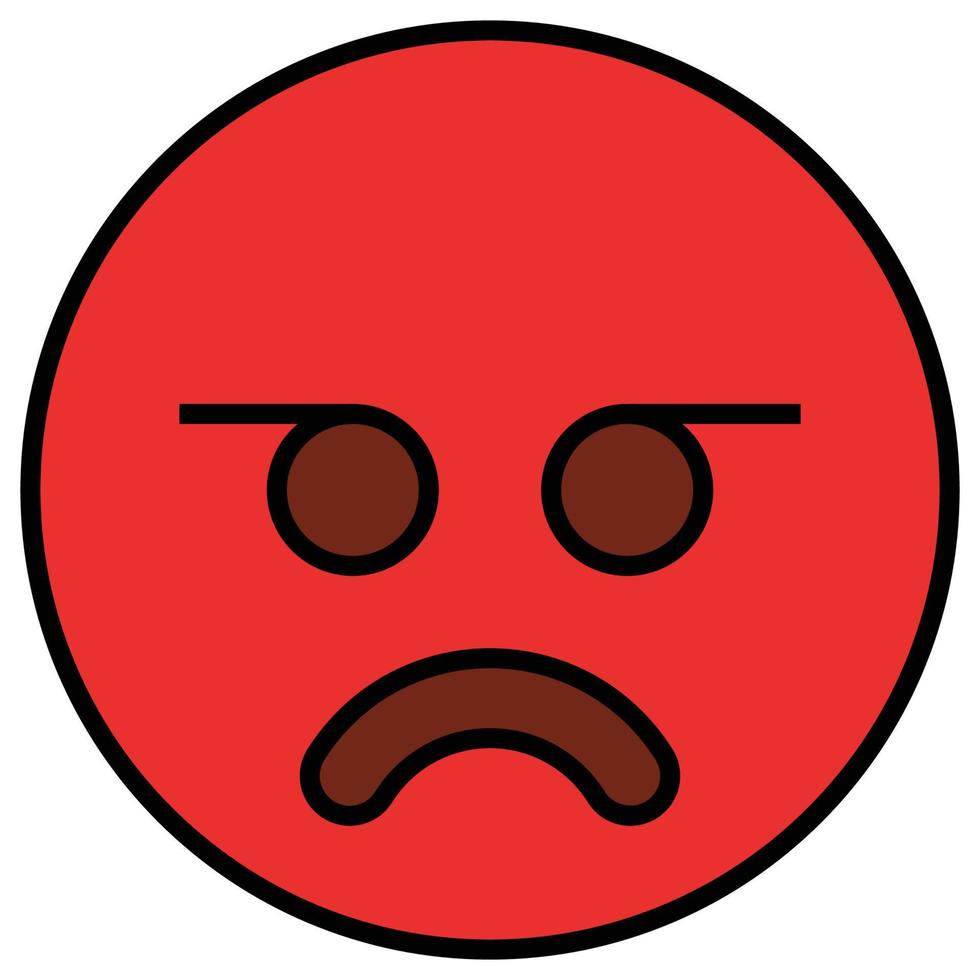 Filled color outline icon for emoji face. vector