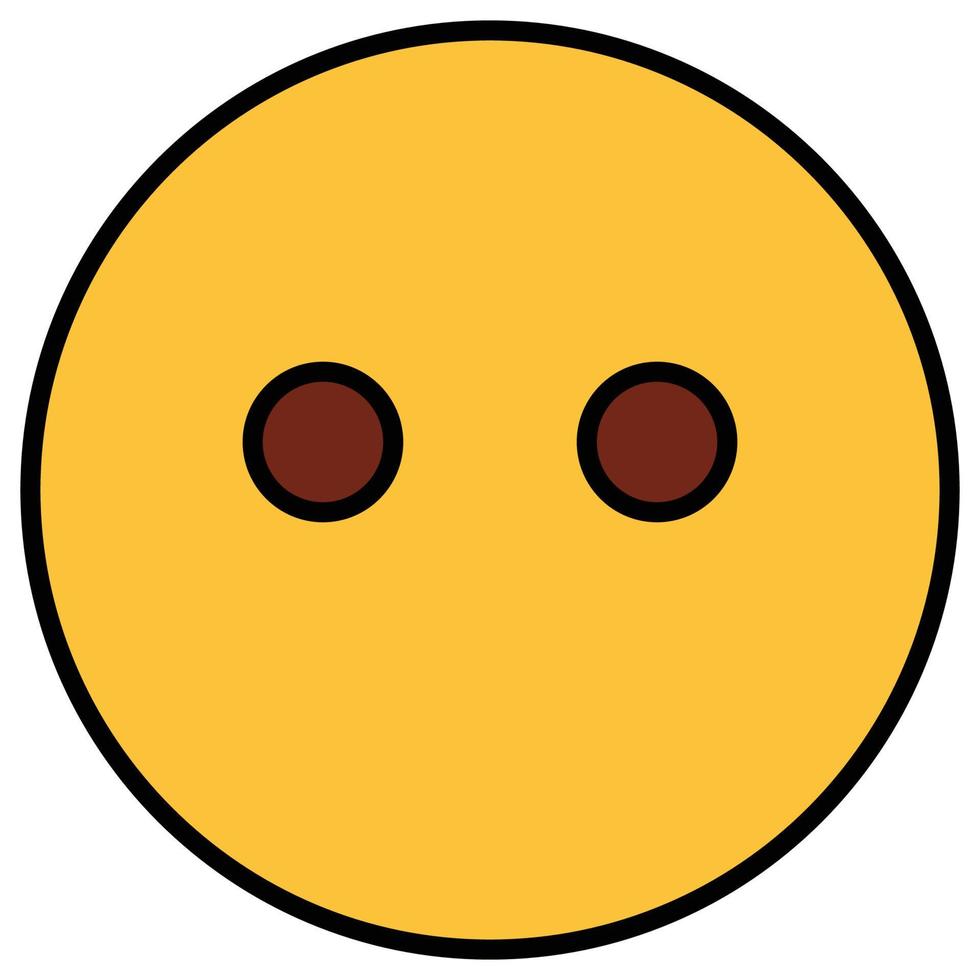 Filled color outline icon for emoji face. vector