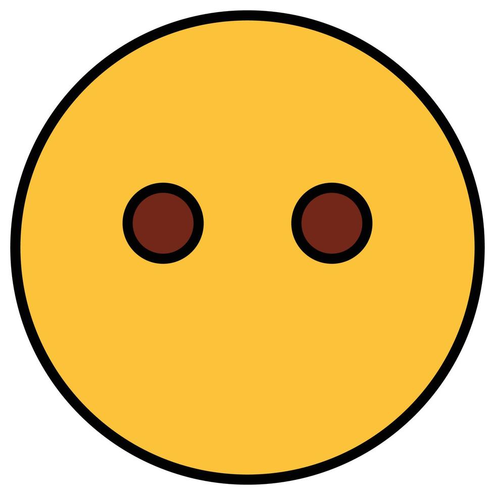 Filled color outline icon for emoji face. vector