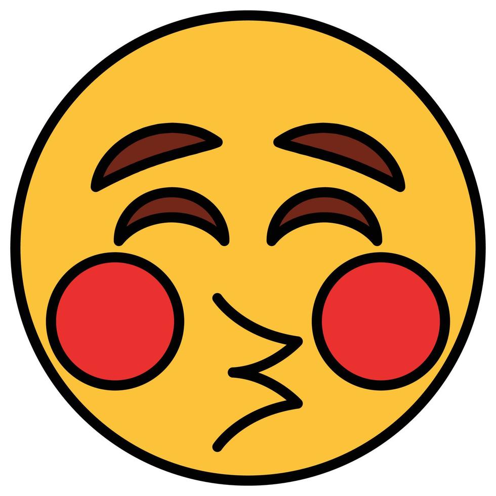 Filled color outline icon for emoji face. vector