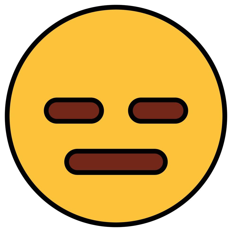 Filled color outline icon for emoji face. vector