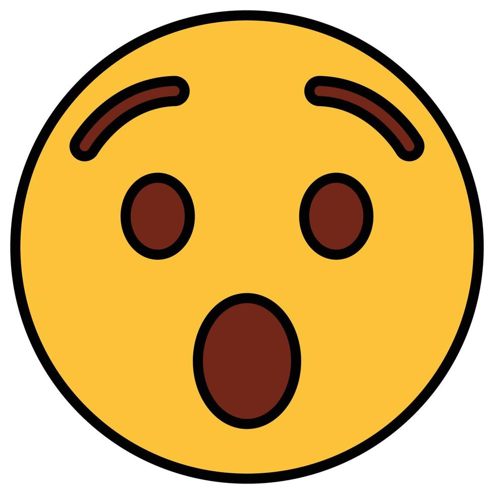 Filled color outline icon for emoji face. vector
