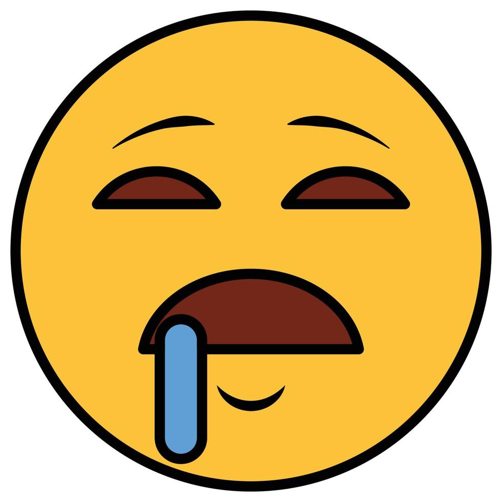 Filled color outline icon for emoji face. vector
