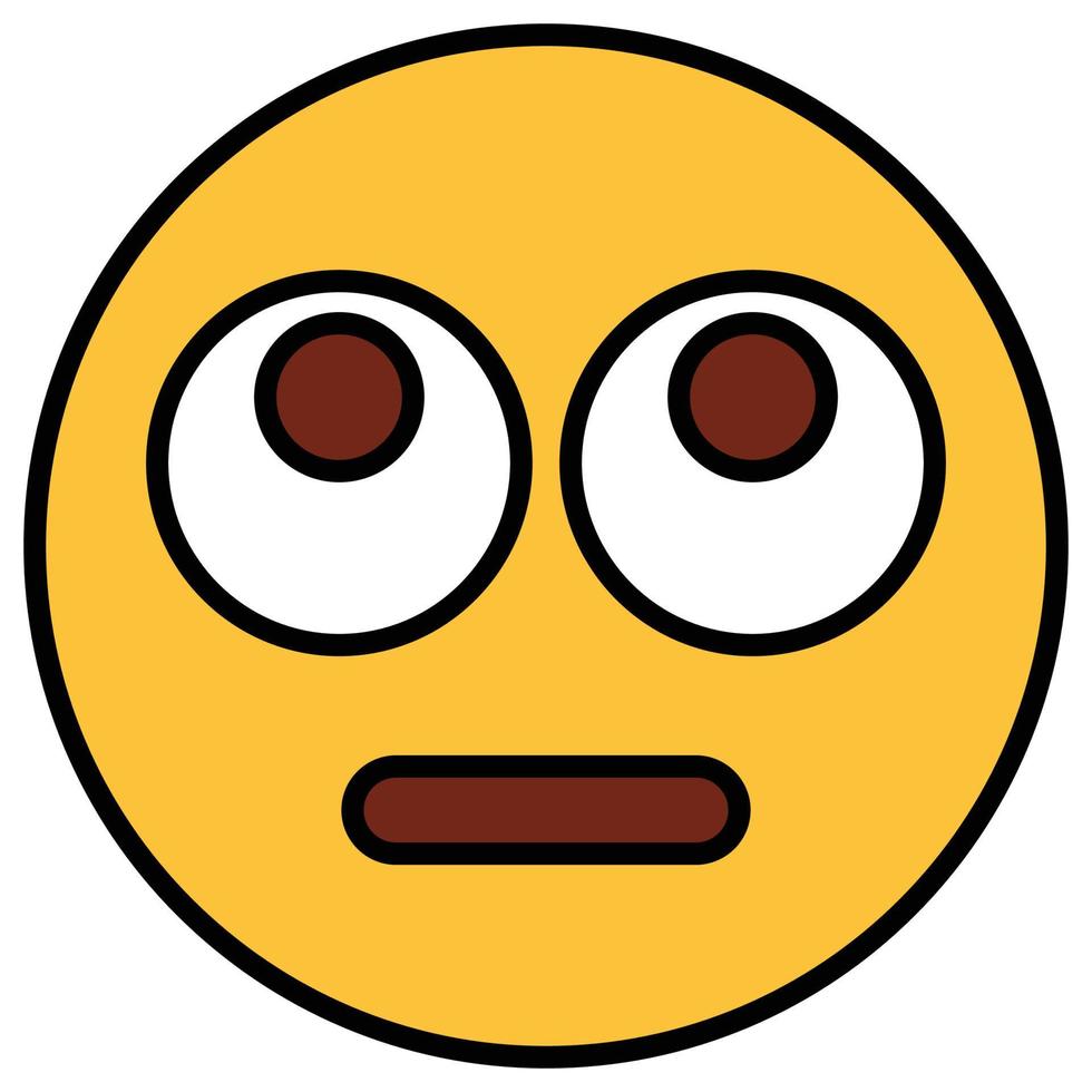 Filled color outline icon for emoji face. vector