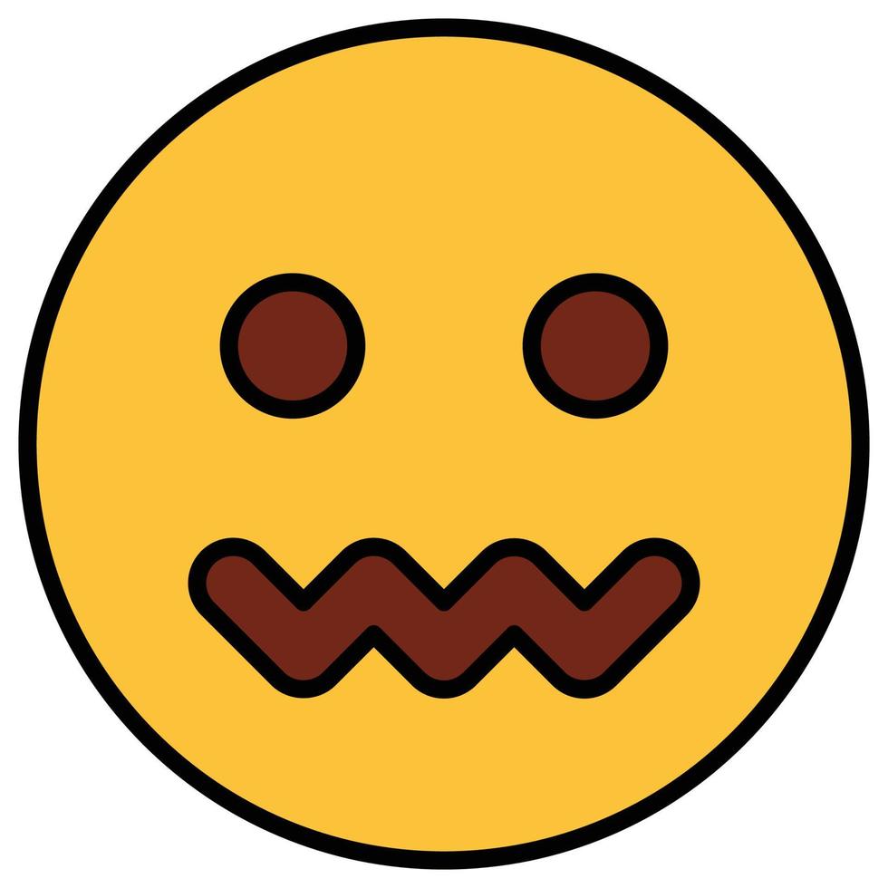Filled color outline icon for emoji face. vector