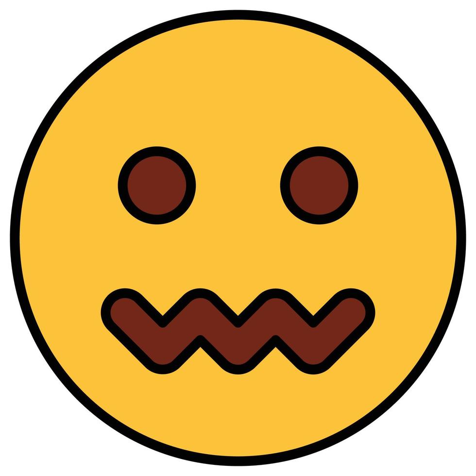 Filled color outline icon for emoji face. vector