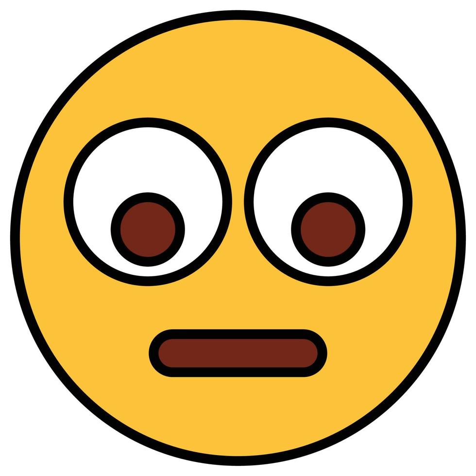 Filled color outline icon for emoji face. vector