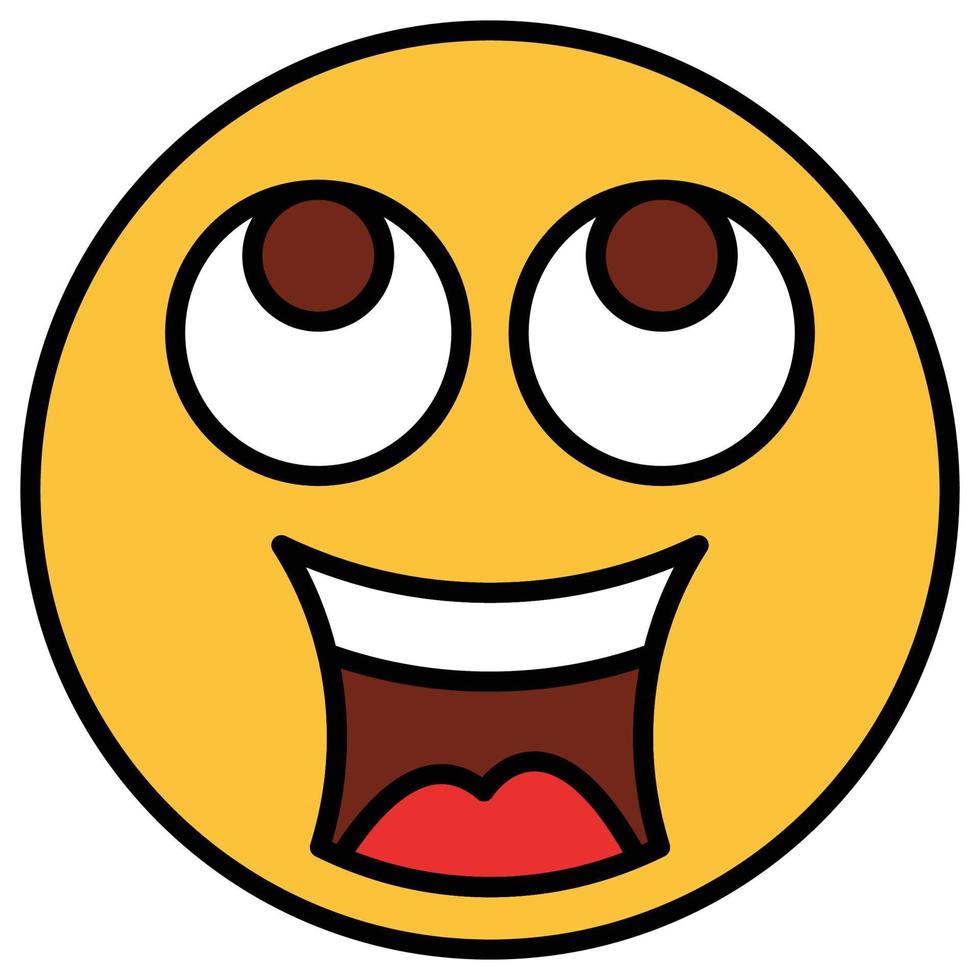 Filled color outline icon for emoji face. vector