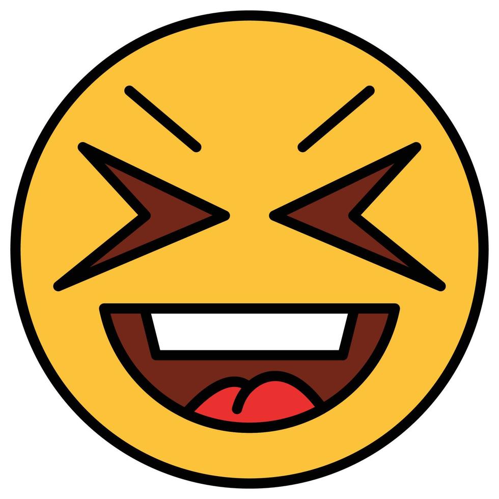 Filled color outline icon for emoji face. vector